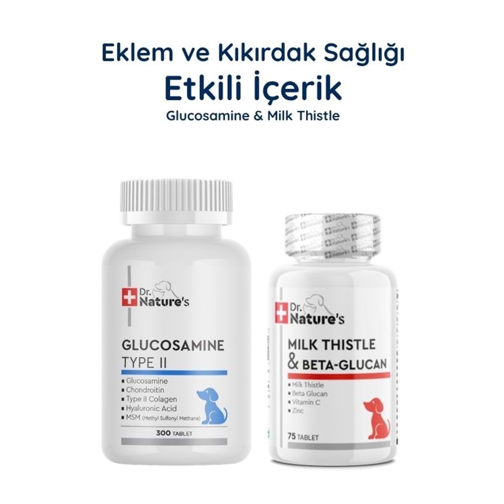 Köpek Glukozamin 300 Tablet + Milk Thistle Seti – Eklem ve Karaciğer Destek Paketi