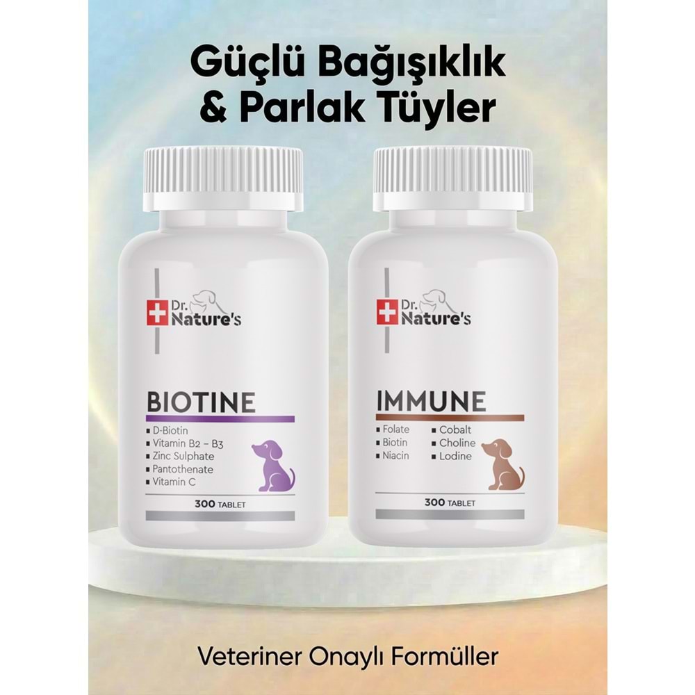 KÖPEKLER İÇİN BİOTİN VE MULTİVİTAMİN (300 TABLET 2 ADET)