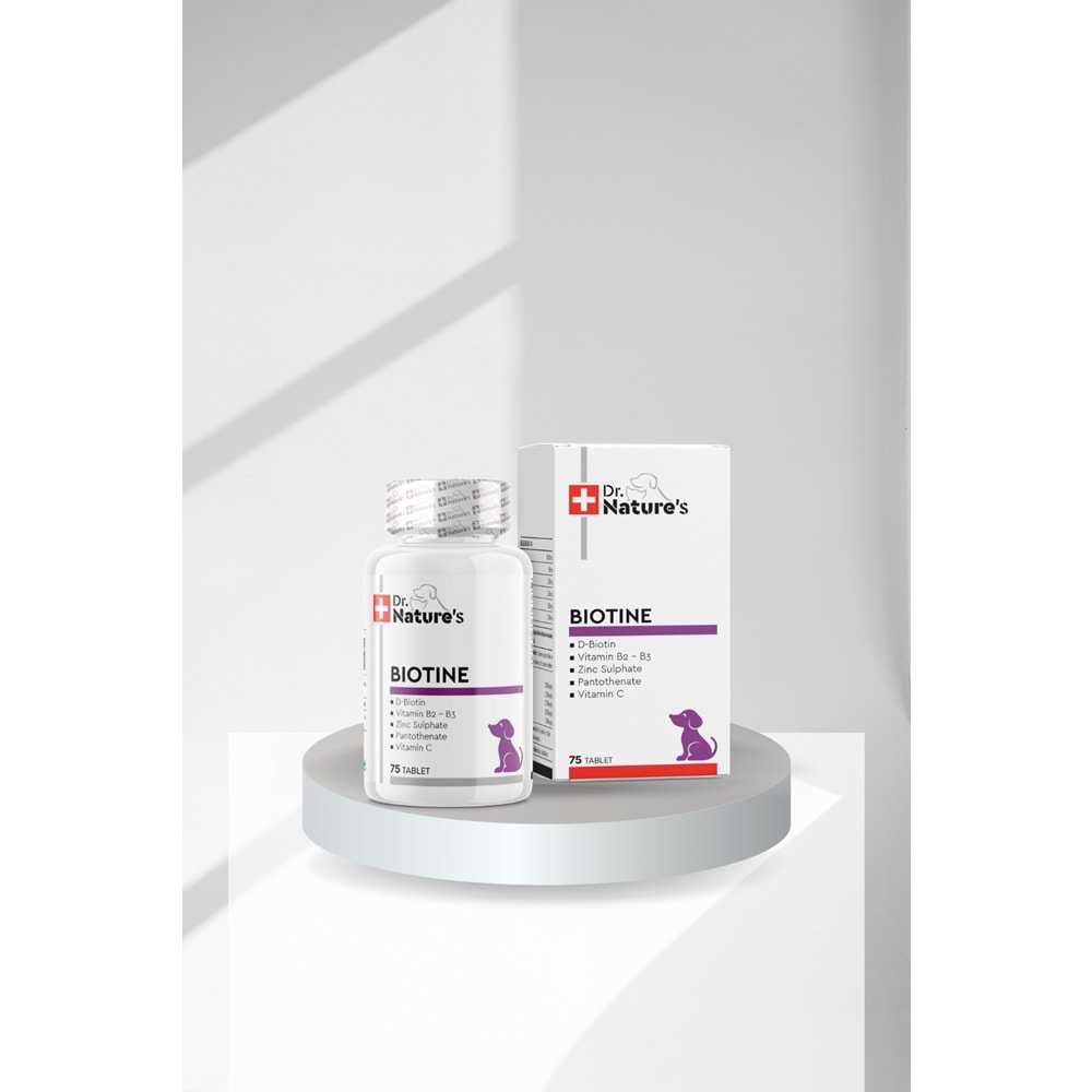 Drnatures DOG BIOTIN Köpekler için deri tüy sağlığı besin takviyesi( 75 Tablet)