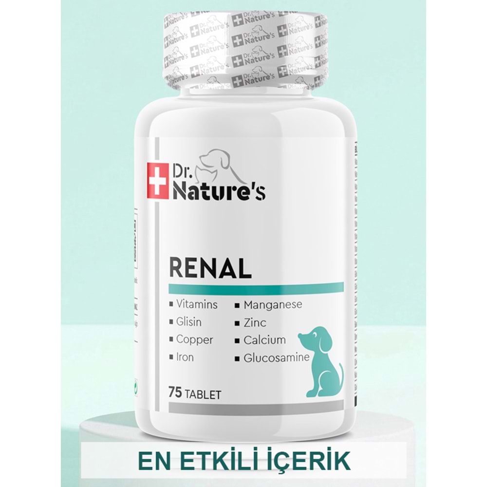 Köpekler İçin Renal Destek – Böbrek Fonksiyonlarını Destekleyen Günlük Kullanıma Uygun 75 Tablet