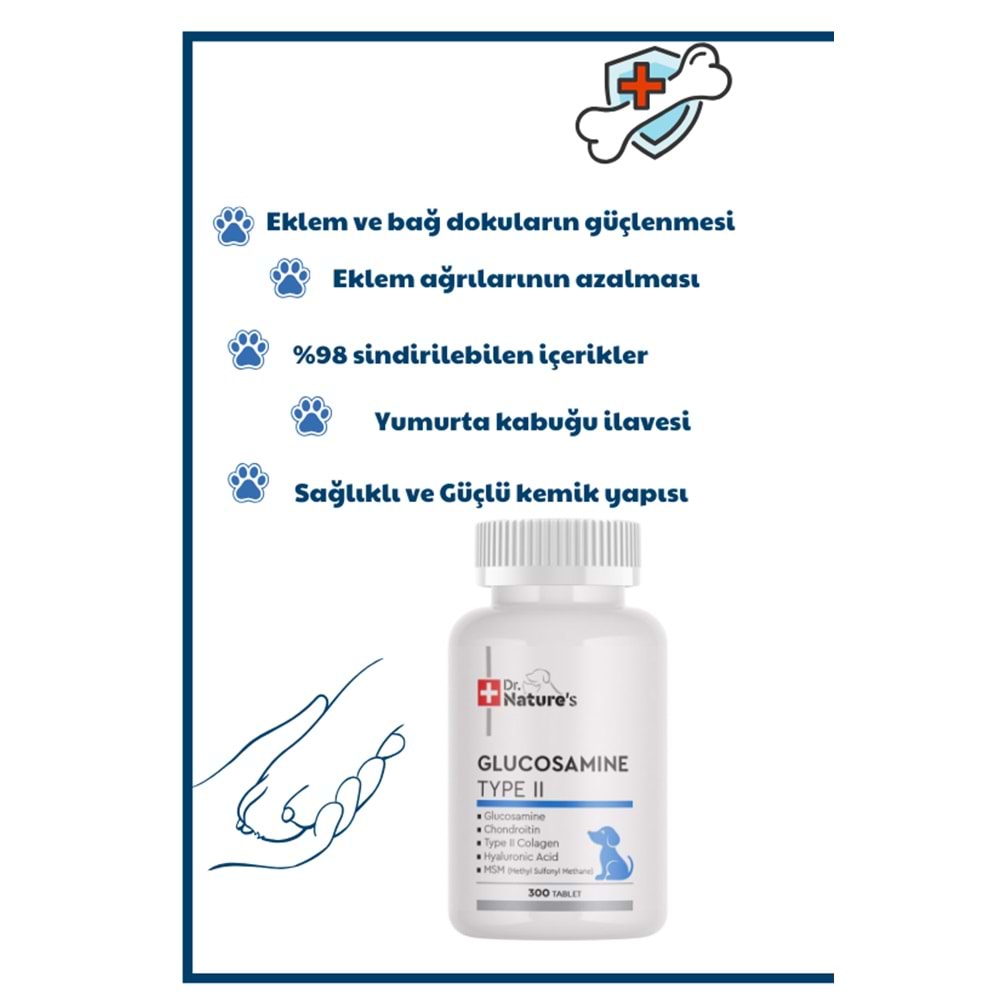 DOG GLUCOSAMINE Köpeklerde eklem destekleyici besin takviyesi (300 Tablet)