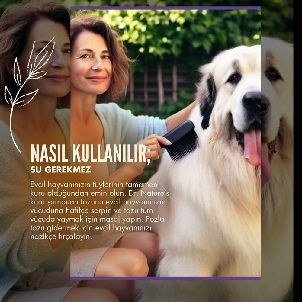 Köpek Kuru Şampuan 100 gr – Su Kullanılmadan Temizlik Sağlayan Tüy Temizleme Tozu