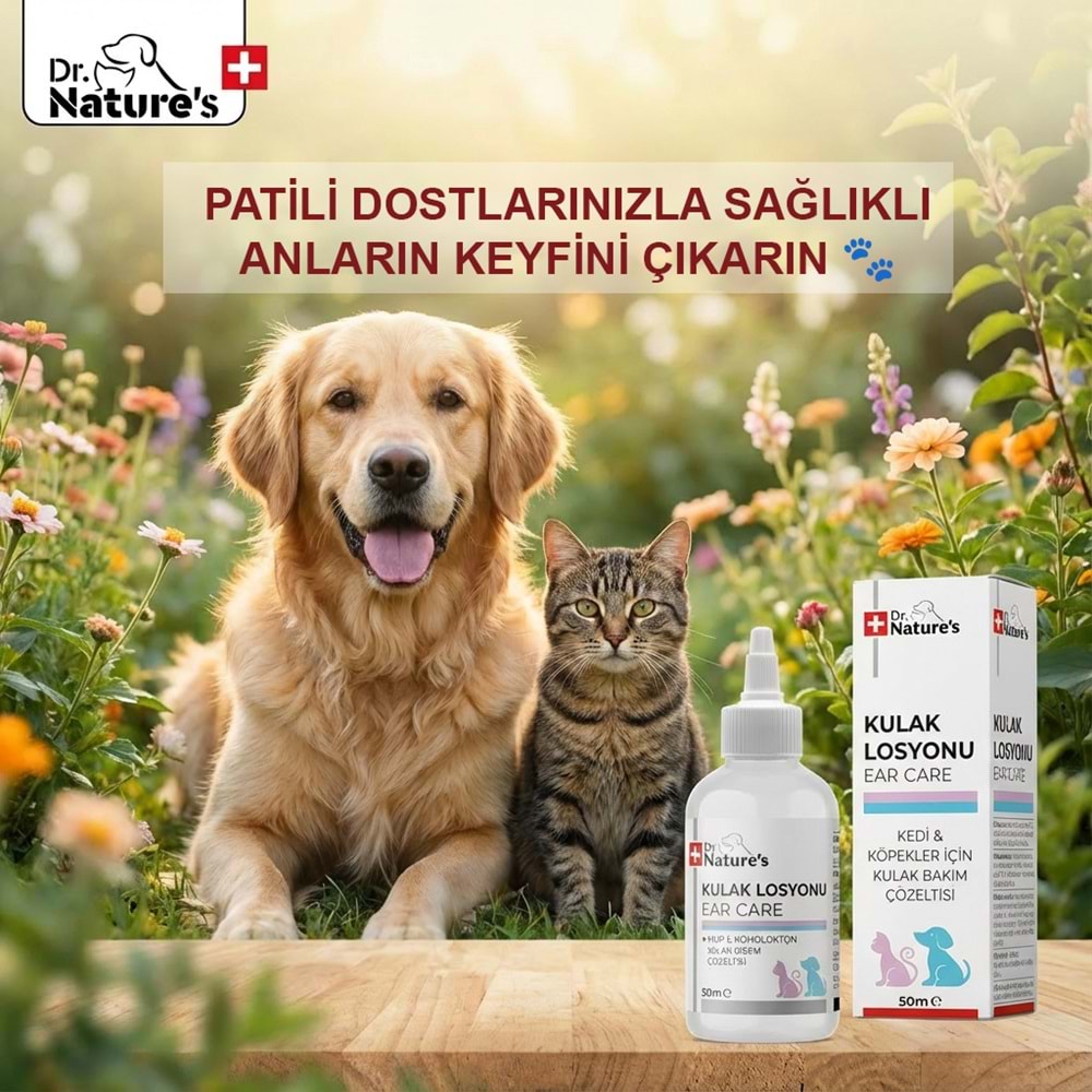 Kedi Köpek Kulak Temizleyici Solüsyon – Hassas kulak Bakımı 50 ml
