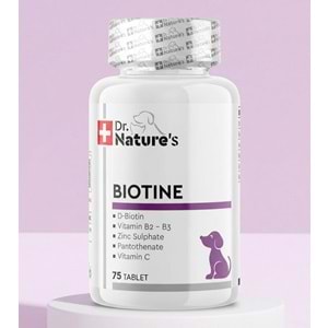 Köpekler İçin Biotin – Deri ve Tüy Sağlığı Vitamini, Tüy Dökülmesine Karşı Destek (75 Tablet)