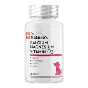 Drnatures DOG CALCIUM MAGNEZYUM Köpek kalsiyum Eklem destekleyici Besin takviyesi( 75 Tablet)