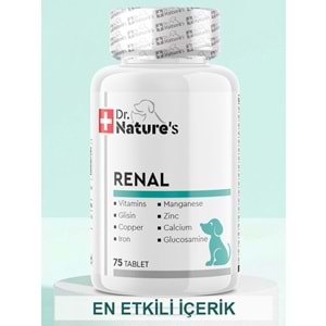 Köpekler İçin Renal Destek – Böbrek Fonksiyonlarını Destekleyen Günlük Kullanıma Uygun 75 Tablet