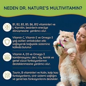 Kedi Multivitamin Likit 50 ml – Taurin ve Omega-3 İçeren Günlük Vitamin Desteği