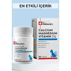 Drnature Kediler için KALSIYUM MAGNETZYUM VİTD3 30 Tablet