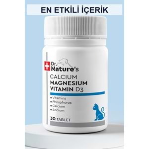 Drnature Kediler için KALSIYUM MAGNETZYUM VİTD3 30 Tablet
