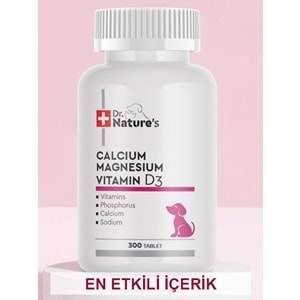 Köpekler İçin Kalsiyum ve Magnezyum D3 – Kemik, Diş ve Kas Gelişimini Destekleyen 300 Tablet