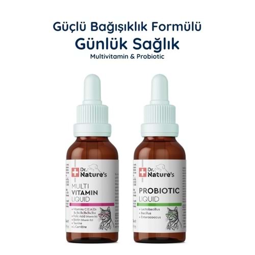 Kedi Multivitamin + Probiyotik Damla Seti – Günlük Sağlık ve Sindirim Destek Paketi