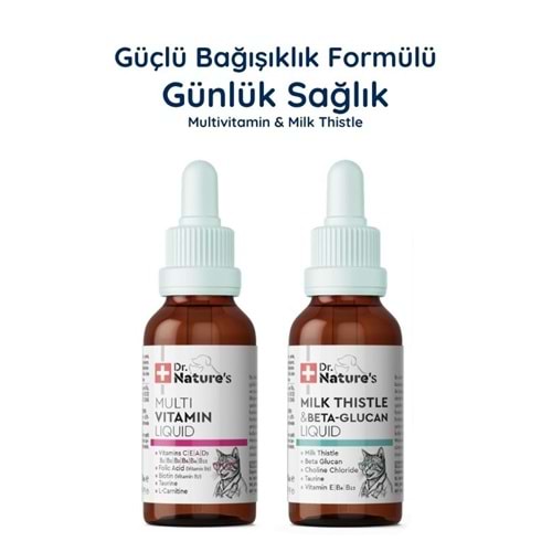 Kedi Multivitamin + Milk Thistle Seti – Günlük Vitamin ve Karaciğer Destek Paketi