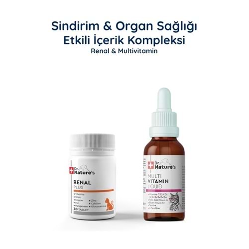 Kedi Renal Destek + Multivitamin Seti – Böbrek ve Günlük Vitamin Destek Paketi