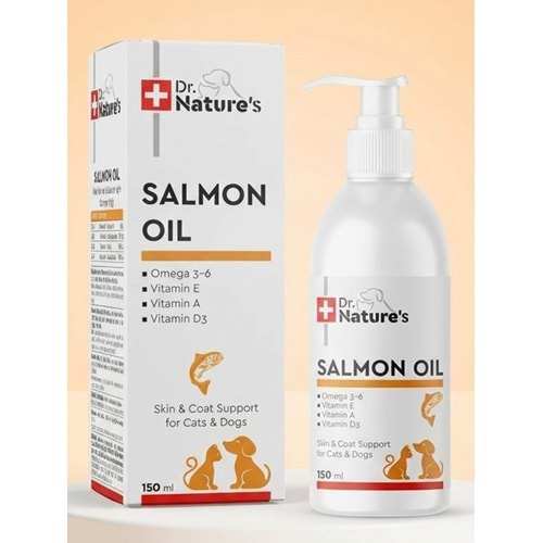 DRNATURES BALIK YAĞI SALMON OİL 150 ML(Kedi ve Köpekler için tüy dökülmelerini önleyici)
