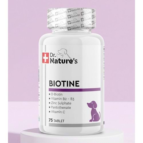 Köpekler İçin Biotin – Deri ve Tüy Sağlığı Vitamini, Tüy Dökülmesine Karşı Destek (75 Tablet)