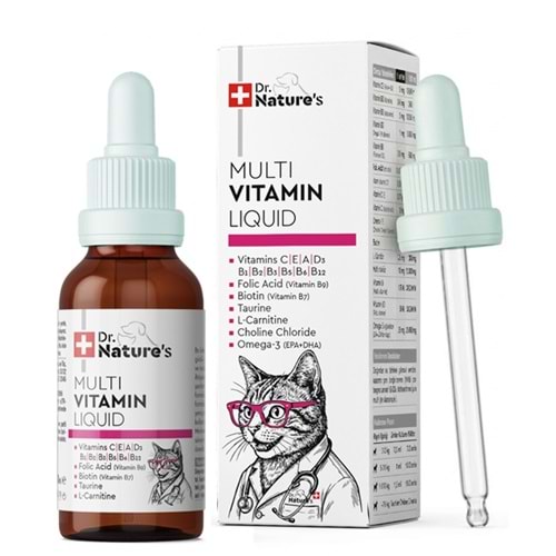 Kedi Multivitamin Likit 50 ml – Taurin ve Omega-3 İçeren Günlük Vitamin Desteği
