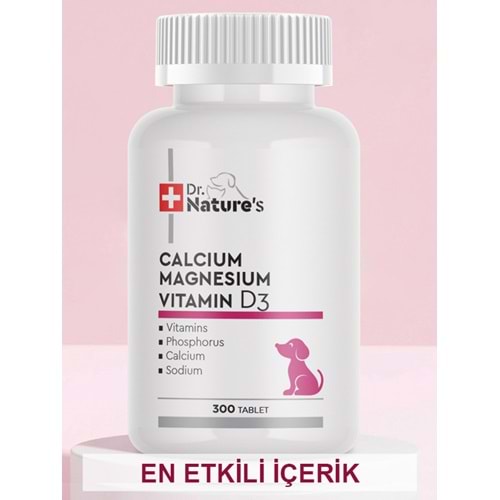 Köpekler İçin Kalsiyum ve Magnezyum D3 – Kemik, Diş ve Kas Gelişimini Destekleyen 300 Tablet