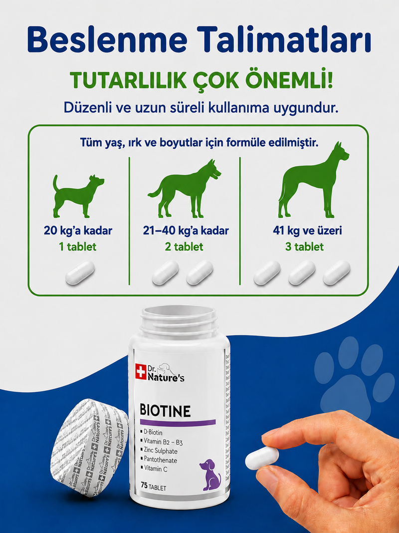 Köpek Biotin 75 Tablet