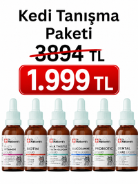 Kedi Likit Tanışma Paketi – Probiyotik, Biotin, Glukozamin, Multivitamin, Milk Thistle ve Dental Care Seti - 6'lı Likit Destek Seti