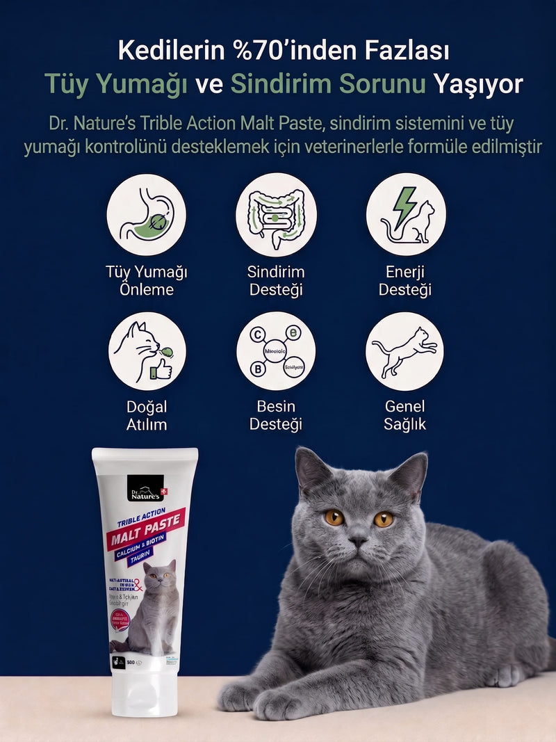 Kedi Maltı ve Somon Yağı Seti – 2 Adet Malt Macunu + 1 Adet Omega 3 Somon Yağı