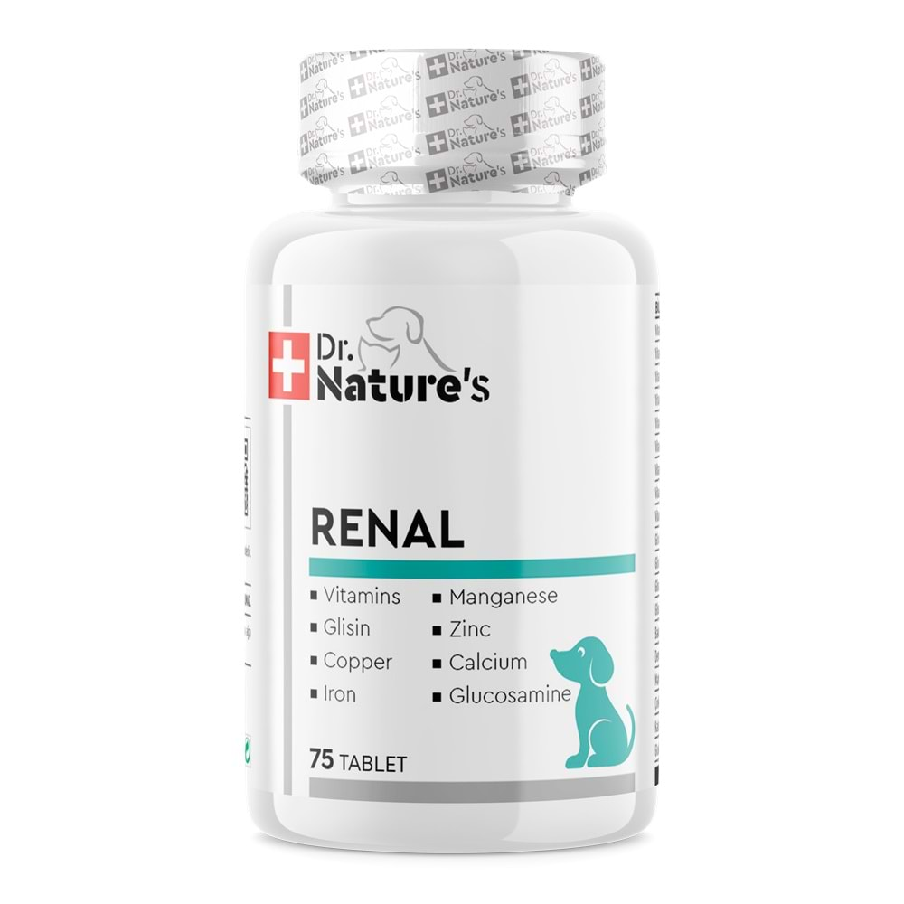 Drnatures DOG RENAL Köpekler için Böbrekleri destekleyen besin takviyesi (75 Tablet)