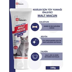 Kediler İçin Malt Macun Tüy Yumağı ve Sindirim Desteği 100gr