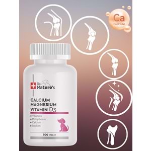 Drnatures Dog Calcıum Magnezyum Köpek Kalsiyum Eklem Destekleyici Besin Takviyesi( 300 Tablet)
