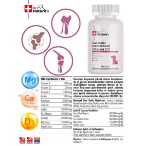 Drnatures Dog Calcıum Magnezyum Köpek Kalsiyum Eklem Destekleyici Besin Takviyesi( 300 Tablet)